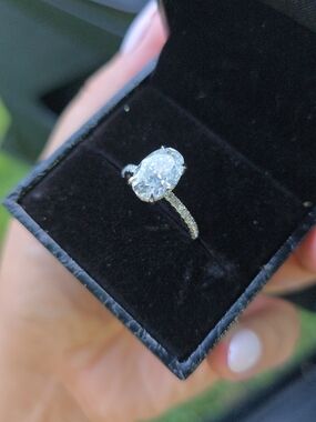 925 sterling silver moissanite engagement ring